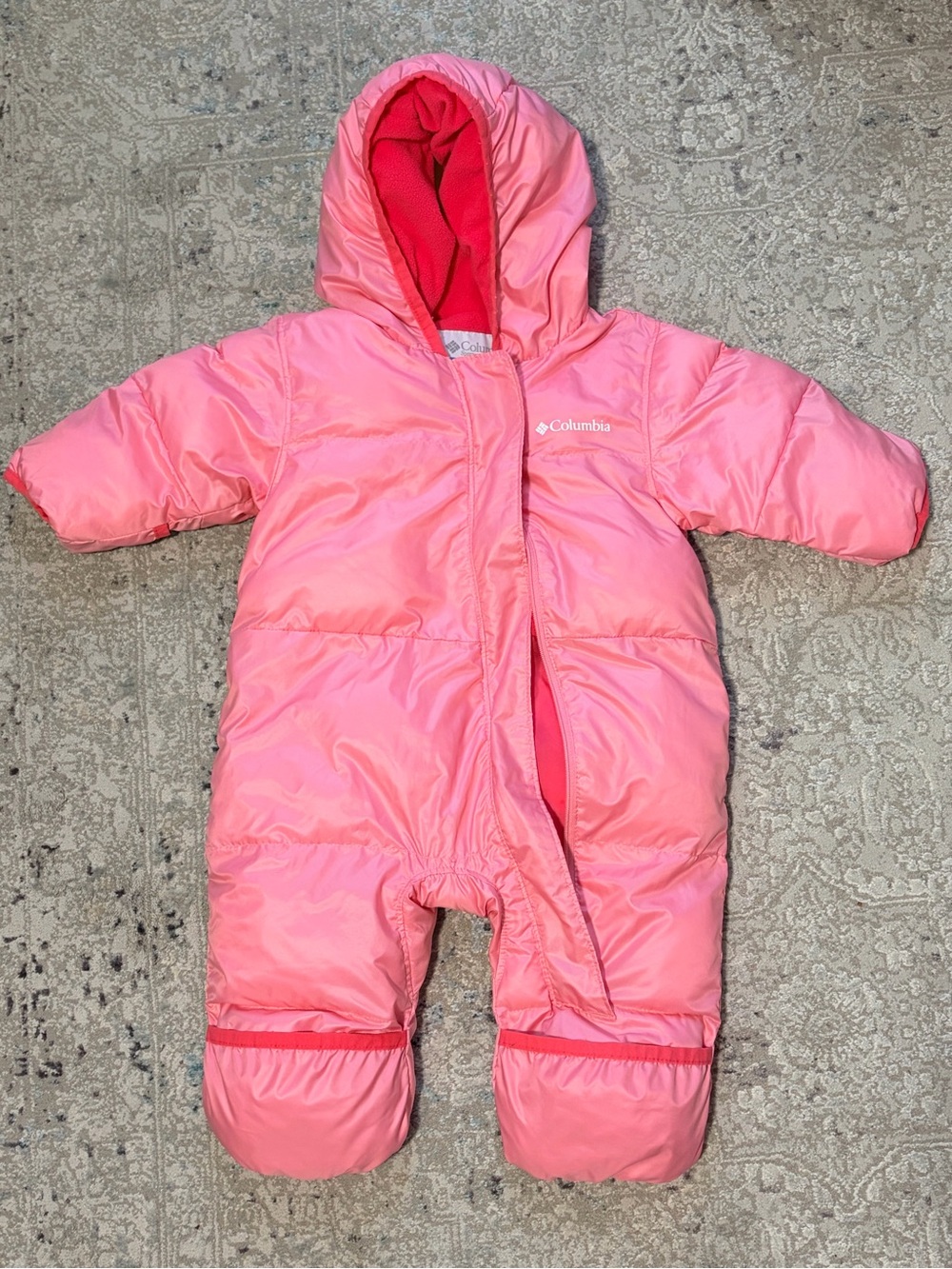Columbia Bright Pink Infant Snowsuit Hooded One-Piece